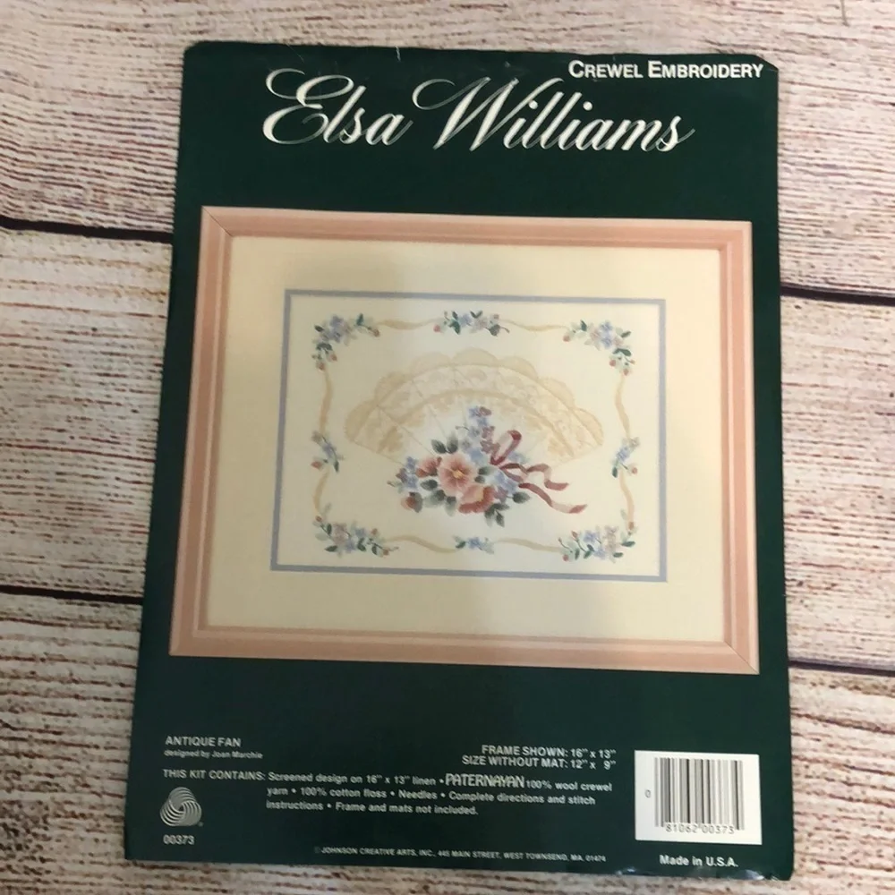 Elsa Williams ANTIQUE FAN Crewel Embroidery Kit New JCA Needlework